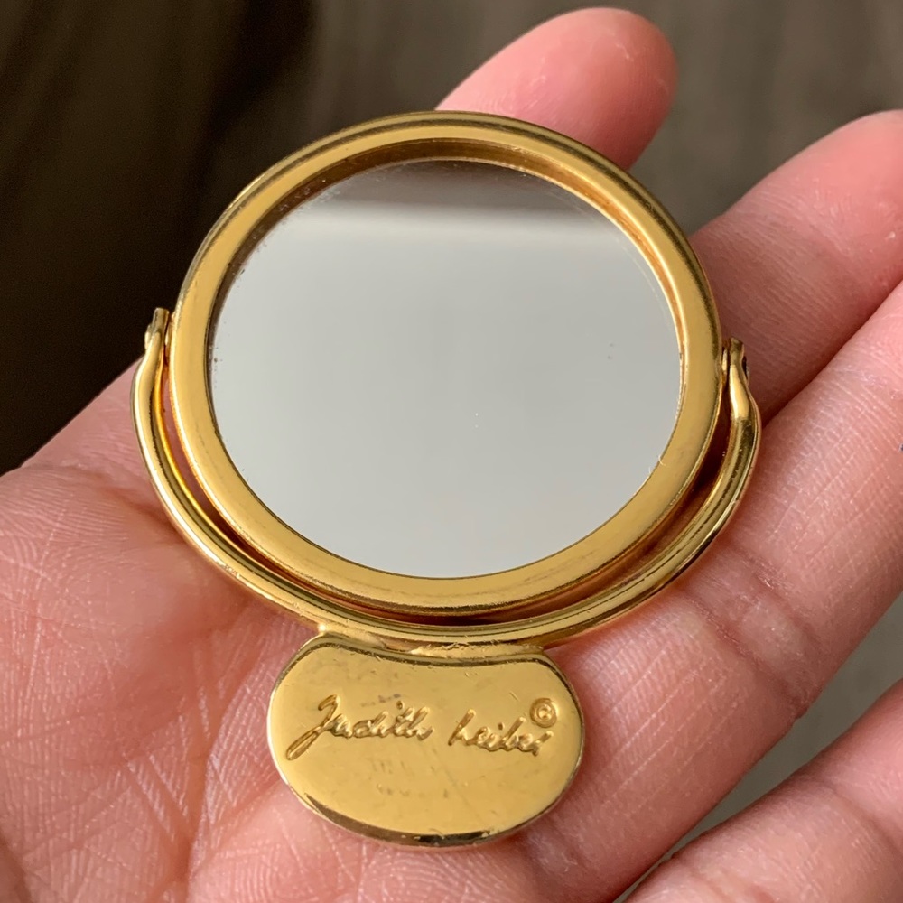 Judith Leiber Gold Compact Mirror EUC